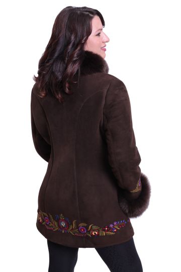 Short 'Anett’ lambskin coat with 'békési’ hand-made embroidery - 06